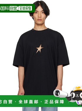 香港直邮Mugler 穆勒 男士 黑色 Star Oversized T 恤 25F3TS0109