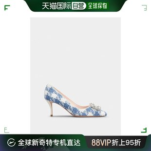 罗杰 千鸟格图 欧洲直邮rogervivier 维维亚 女士环形织物鞋 面