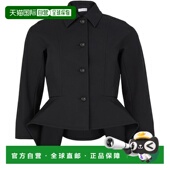 自营欧洲直邮MAXMARA麦丝玛拉 Loretta女士黑色聚酯纤维荷叶边七