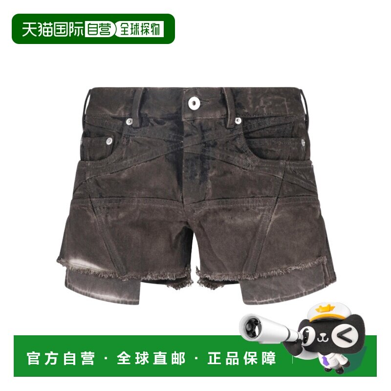 Rick Owens Drkshdw 腰带环牛仔短裤 DS02F6300DR【付后1h可退】