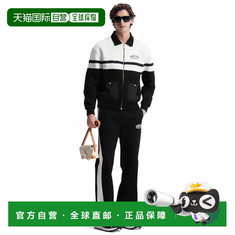 自营1h可退 欧洲直邮LV路易威登 男士黑色棉双色拼接拉链夹克