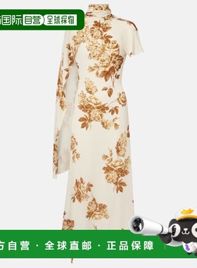 香港直邮magda butrym 女士 花朵围巾领中长连衣裙