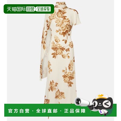 香港直邮magda butrym 女士 花朵围巾领中长连衣裙