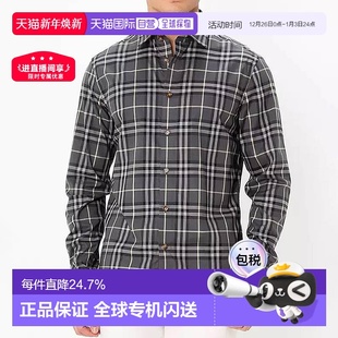 新年礼物 衬衫 自营欧洲直邮Burberry博柏利Vintage 格纹单排扣长袖