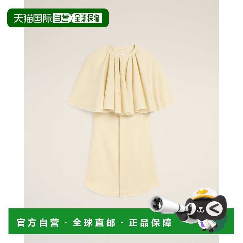 自营欧洲直邮AMI 羊毛领黄色衬衫裙连衣裙