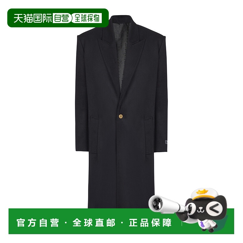 香港直邮Balmain 翻领长袖大衣 GH1UD380WD53