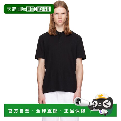 香港直邮BOSS 波士 男士 黑色 Regular-Fit Honeycomb-Strutured