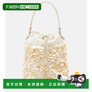 香港直邮Staud 女士 Lila 迷你精饰水桶包 white白色 舒适时尚