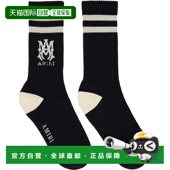 香港直邮AMIRI Stripe 男士 1h可退 黑色 中筒袜 AMSASS1001