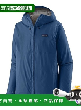 自营欧洲直邮PATAGONIA TORRENTSHELL男士深蓝色再生聚酯连帽外套