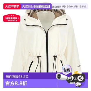 自营欧洲直邮BURBERRY/博柏利女士内部格纹兜帽风衣夹克 新年礼物