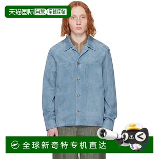 男士 保罗 史密斯 蓝色纽扣皮革衬衫 香港直邮Paul 1h可退 Smith