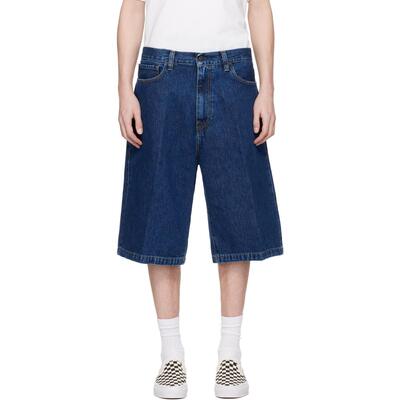 1h可退 香港直邮CARHARTT WIP 男士 蓝色 Langdon 牛仔短裤 I0365