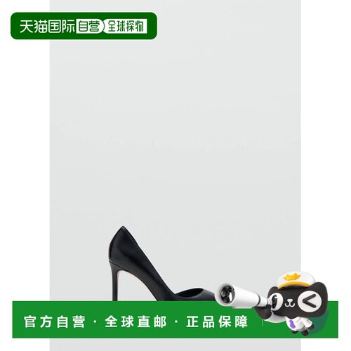 自营欧洲直邮MANGO 女士黑色聚氨酯不对称高跟鞋单鞋