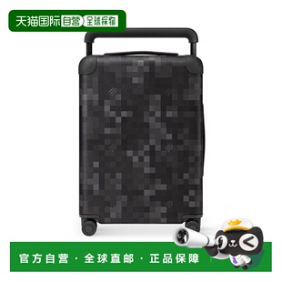 自营欧洲直邮LV路易威登 Horizon男士黑色涂层帆布棋盘格图案行李
