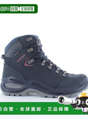 自营欧洲直邮LOWA RENEGADE女士钢蓝色/旧玫瑰色牛巴革中帮徒步鞋