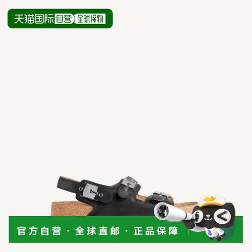 自营欧洲直邮Balenciaga巴黎世家 I Scholl女士黑色小牛皮平底凉