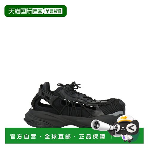 1h可退 香港直邮versace 范思哲 男士 运动鞋 black黑色 舒适时尚