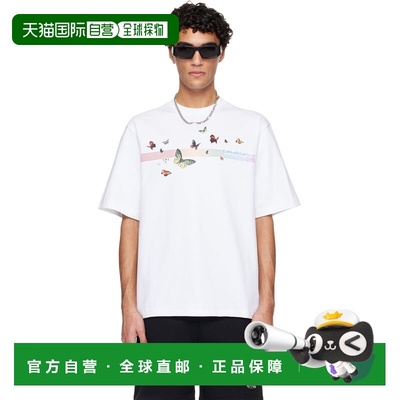1h可退 香港直邮Casablanca 男士 白色 Butterfly Oversized T 恤