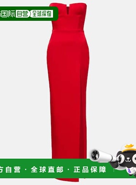 1h可退 香港直邮ALEX PERRY 女士 Crêpe 缎面抹胸礼服 red红色