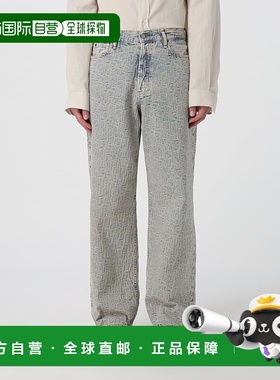 1h可退 香港直邮Acne Studios 艾克妮 男士 字母提花牛仔长裤 B00