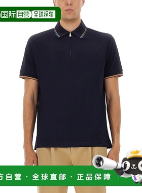 1h可退 香港直邮Paul Smith 保罗 史密斯 男士 蓝色棉质Polo衫 M1