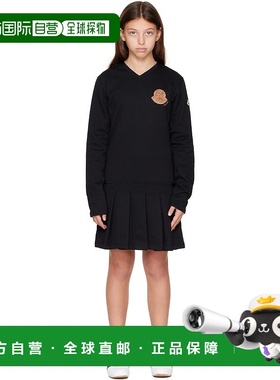 1h可退 香港直邮Moncler 盟可睐 女童 黑色 Pleated Skirt 儿童连