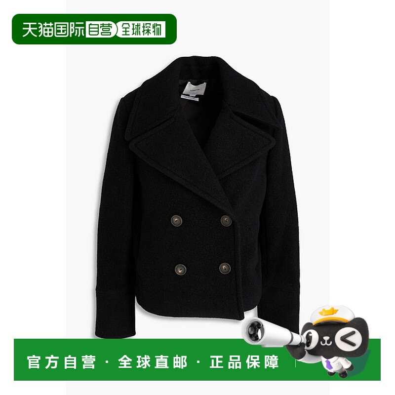 1h可退 香港直邮VINCE 女士 双排扣羊毛混纺毛毡大衣 V074591592
