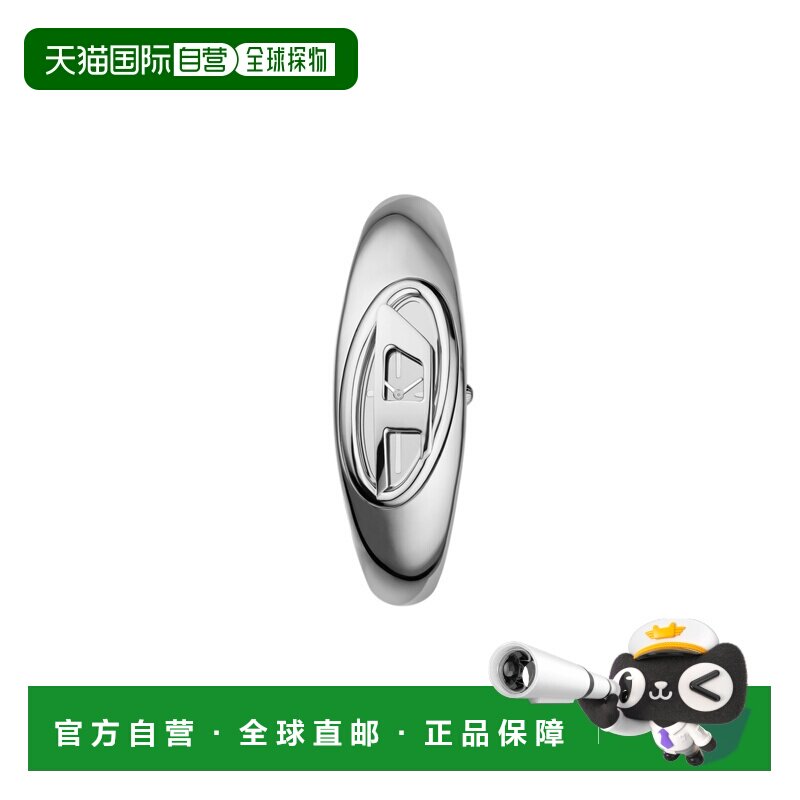 自营欧洲直邮Diesel迪赛 Wonder-D女士银灰色精钢双指针腕表24mm