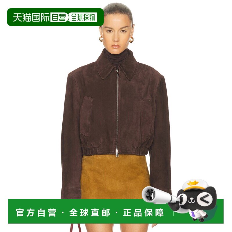 1h可退 美国直邮AGOLDE 女士 Nahlia 短款绒面革夹克 A5103