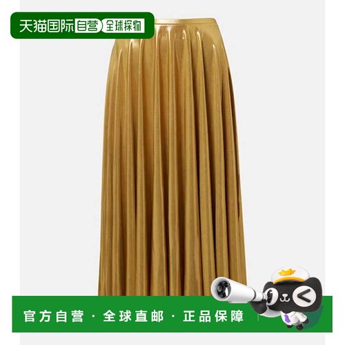 香港直邮NORMA KAMALI 诺玛 卡玛丽 女士 褶裥金属感中长半身裙