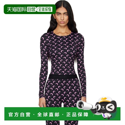1h可退 香港直邮Marine Serre 女士 黑色 Recycled Moon Jersey