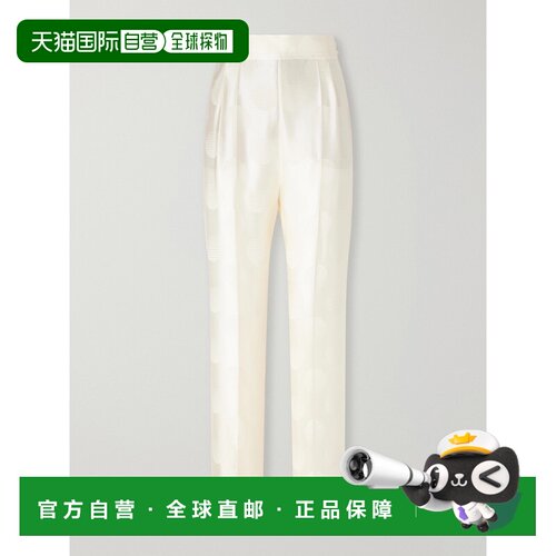 香港直邮valentino 华伦天奴 女士 波尔卡圆点真丝提花直筒裤 9B3