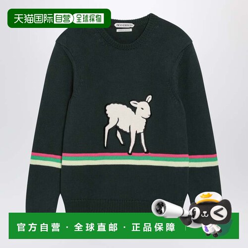 1h可退 香港直邮J.W. Anderson 女士 Sheep 刺绣条纹棉质毛衣 KW1