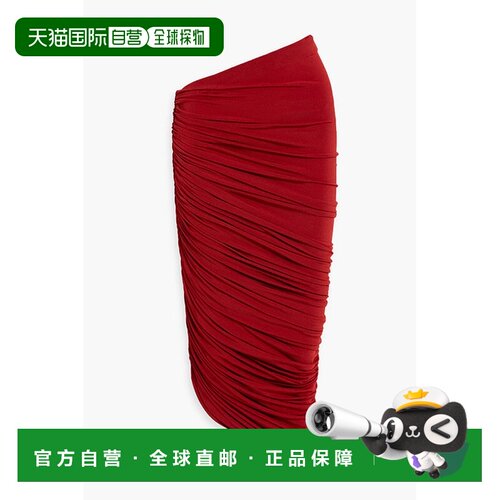 magda butrym 女士 不对称褶皱针织中长半身裙 442525RED包臀裙