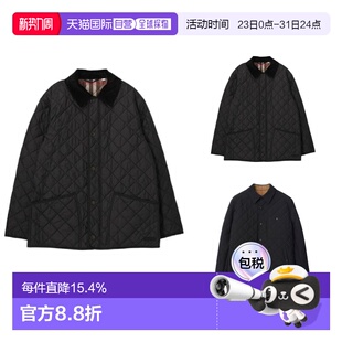 聚酯纤维徽标贴片翻领棉服 男士 自营欧洲直邮Burberry 博柏利