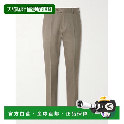 香港直邮Brioni 布里奥尼 男士 直筒亚麻棉混纺裤子 RPCW0LPA106