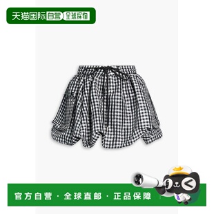 1h可退 香港直邮GANNI 甘尼 女士 方格棉布塔夫绸迷你半身裙 W046