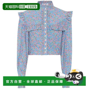 香港直邮Rabanne 舒适时尚 女士 blue蓝色 花朵棉质衫 1h可退