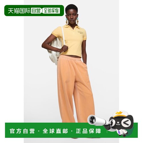 自营欧洲直邮Acne Studios 男女同款暖黄色棉质喷绘效果POLO衫