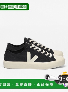 自营欧洲直邮VEJA Wata II系列女士黑色/岩石色帆布V标识低帮运动
