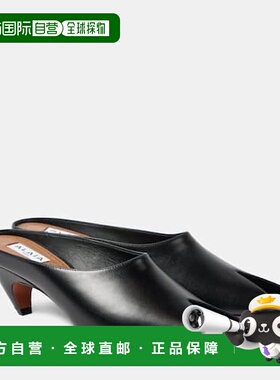 1h可退 香港直邮Alaia 女士 55 皮质凉拖 black黑色 舒适时尚拖鞋