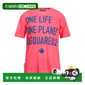 香港直邮Dsquared2 red红色 二次方 1h可退 男士 T恤 舒适时尚
