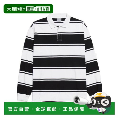 1h可退 Balenciaga 长袖条纹POLO衫 A00189TUVW7