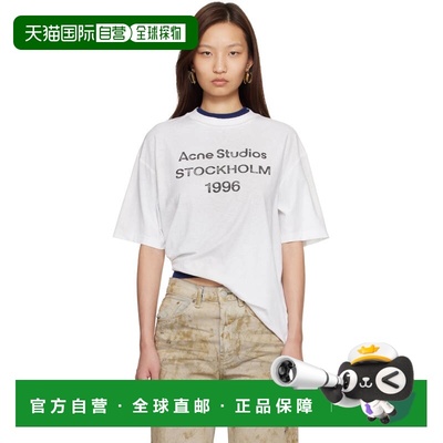1h可退 香港直邮Acne Studios 艾克妮 女士 白色 Relaxed Fit Log