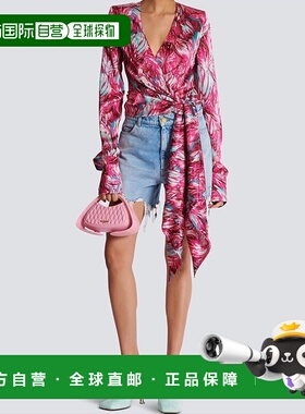 1h可退 香港直邮Balmain 印花长袖衬衫 DF1HU270SE04