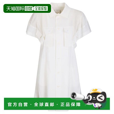 1h可退 香港直邮Sacai 女士 羊毛西装料连衣裙 2608427 white白色