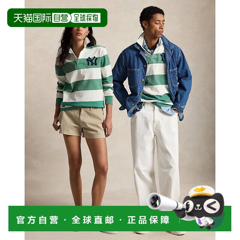 自营欧洲直邮Ralph Lauren拉夫劳伦 Yankees男士棉质条纹橄榄球衫图片