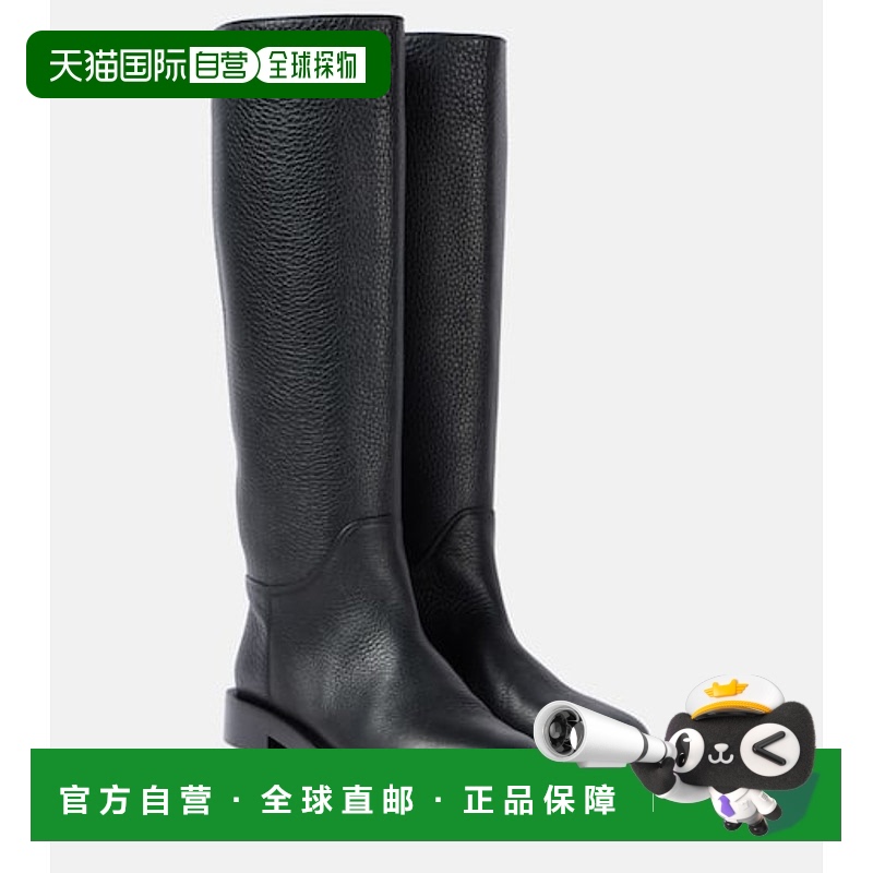 1h可退 香港直邮KHAITE 女士 Flint 皮质及膝靴子 black黑色 舒适