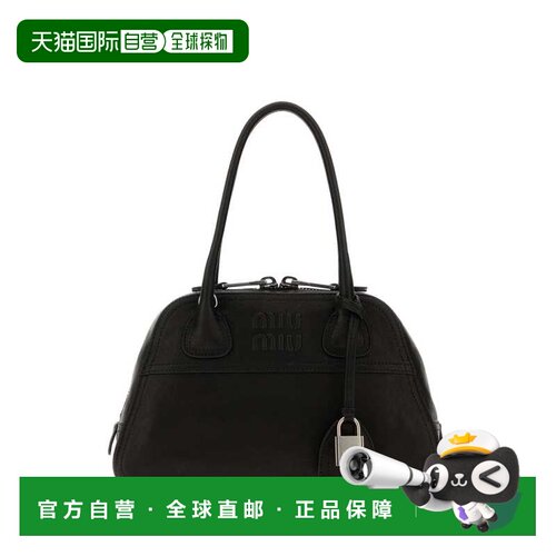 香港直邮Miu Miu 缪缪 女士 VIVANT 黑色皮革手袋 5BB2002BBL